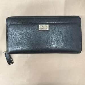 Black leather coach wallet
